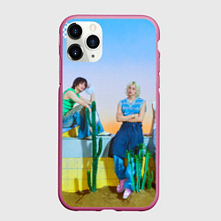 Чехол iPhone 11 Pro матовый ATE Stray Kids Hyunjin Felix Han Seungmin, цвет: 3D-малиновый