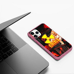 Чехол iPhone 11 Pro матовый Stalker howl, цвет: 3D-малиновый — фото 2