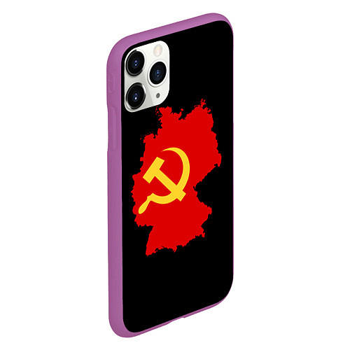 Чехол iPhone 11 Pro матовый Материк СССР / 3D-Фиолетовый – фото 2