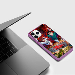 Чехол iPhone 11 Pro матовый Dandadan: Кэн и Момо, цвет: 3D-фиолетовый — фото 2