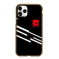 Чехол iPhone 11 Pro матовый DOTA2 lines, цвет: 3D-коричневый