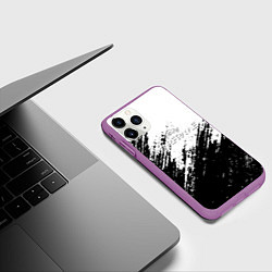Чехол iPhone 11 Pro матовый Warframe штриховка красок, цвет: 3D-фиолетовый — фото 2