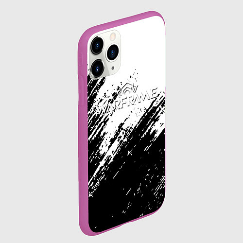 Чехол iPhone 11 Pro матовый Warframe штриховка красок / 3D-Фиолетовый – фото 2