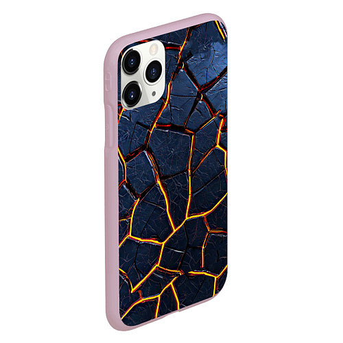 Чехол iPhone 11 Pro матовый Разлом плит, паттерн / 3D-Розовый – фото 2