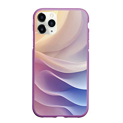 Чехол iPhone 11 Pro матовый Текстура с градиентом волны, цвет: 3D-фиолетовый