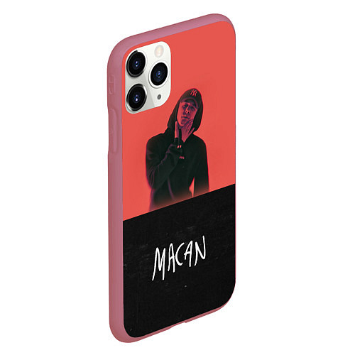 Чехол iPhone 11 Pro матовый Macan - Singer / 3D-Малиновый – фото 2