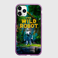 Чехол iPhone 11 Pro матовый Дикий робот в лесу, цвет: 3D-фиолетовый