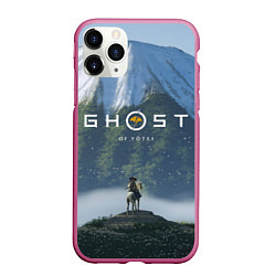 Чехол iPhone 11 Pro матовый Ацу на коне Ghost of Yotei, цвет: 3D-малиновый