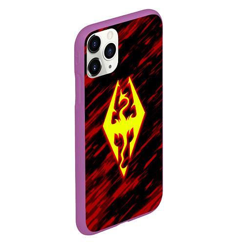 Чехол iPhone 11 Pro матовый The Elder Scrolls огненные краски / 3D-Фиолетовый – фото 2