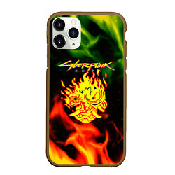 Чехол iPhone 11 Pro матовый Cyberpunk 2077 fere steel, цвет: 3D-коричневый