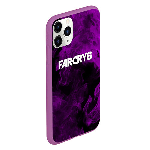 Чехол iPhone 11 Pro матовый Farcry neon fire / 3D-Фиолетовый – фото 2