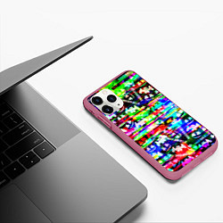 Чехол iPhone 11 Pro матовый Marshmello music краски, цвет: 3D-малиновый — фото 2