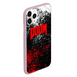 Чехол iPhone 11 Pro матовый Doom брызги красок, цвет: 3D-розовый — фото 2