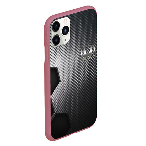 Чехол iPhone 11 Pro матовый Honda metal auto / 3D-Малиновый – фото 2