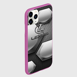Чехол iPhone 11 Pro матовый Lexus карбон стиль, цвет: 3D-фиолетовый — фото 2