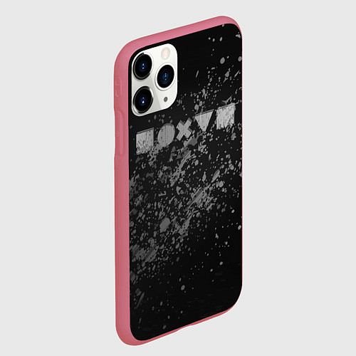 Чехол iPhone 11 Pro матовый Равнодушие черно-белый фон / 3D-Малиновый – фото 2