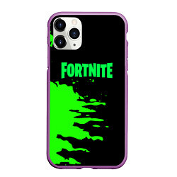 Чехол iPhone 11 Pro матовый Fortnite краски звезды, цвет: 3D-фиолетовый