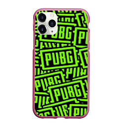 Чехол iPhone 11 Pro матовый PUBG pattern game, цвет: 3D-малиновый