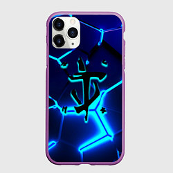 Чехол iPhone 11 Pro матовый Doom плиты, цвет: 3D-фиолетовый