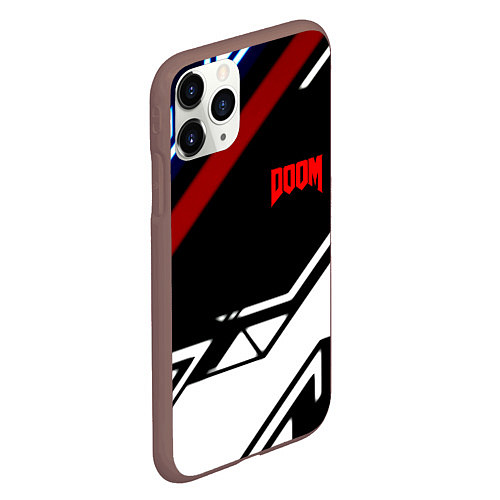 Чехол iPhone 11 Pro матовый Doom steel geometry / 3D-Коричневый – фото 2