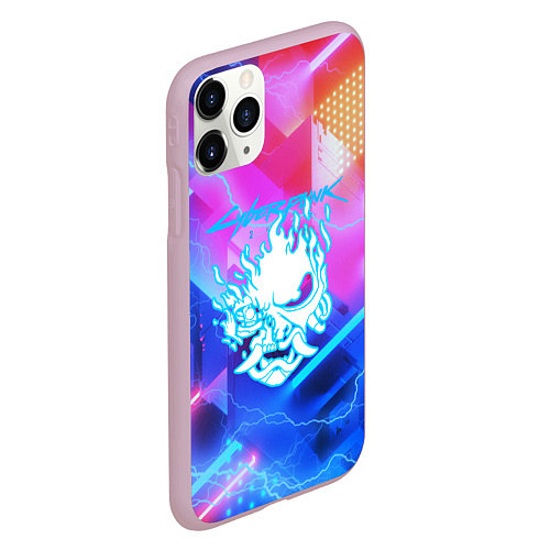 Чехол iPhone 11 Pro матовый Cyberpunk samurai storm / 3D-Розовый – фото 2