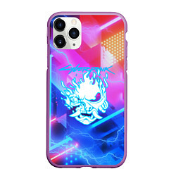 Чехол iPhone 11 Pro матовый Cyberpunk samurai storm, цвет: 3D-фиолетовый