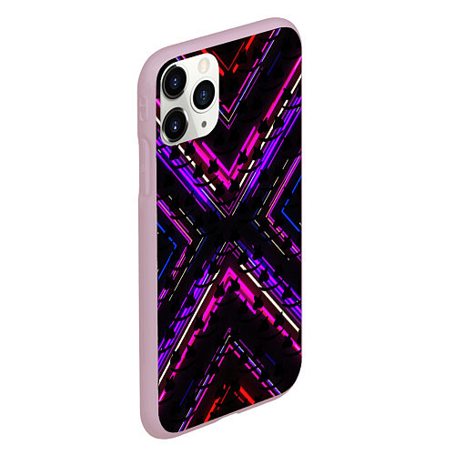 Чехол iPhone 11 Pro матовый Marshmello geometry neon / 3D-Розовый – фото 2