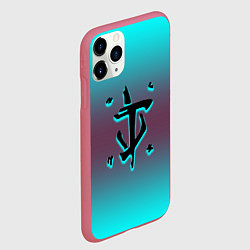 Чехол iPhone 11 Pro матовый Doom gradient logo, цвет: 3D-малиновый — фото 2