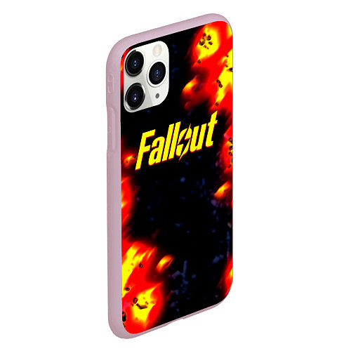 Чехол iPhone 11 Pro матовый Fallout огненные краски стиль / 3D-Розовый – фото 2