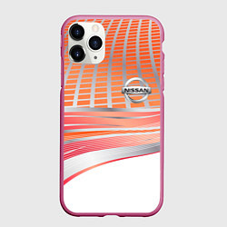 Чехол iPhone 11 Pro матовый Nissan auto car, цвет: 3D-малиновый
