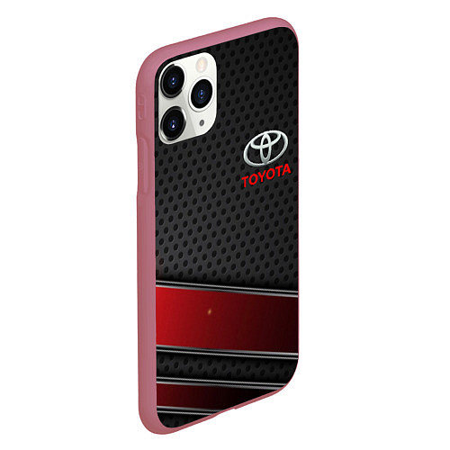 Чехол iPhone 11 Pro матовый Toyota auto car / 3D-Малиновый – фото 2