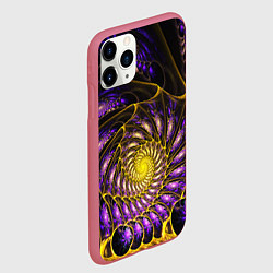 Чехол iPhone 11 Pro матовый Fractal illusion steel, цвет: 3D-малиновый — фото 2