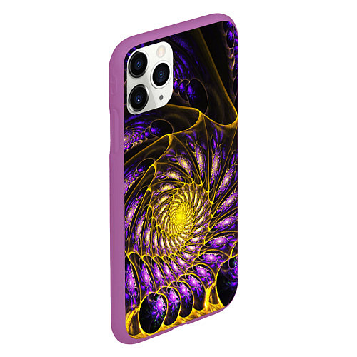 Чехол iPhone 11 Pro матовый Fractal illusion steel / 3D-Фиолетовый – фото 2