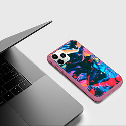 Чехол iPhone 11 Pro матовый Colors, цвет: 3D-малиновый — фото 2