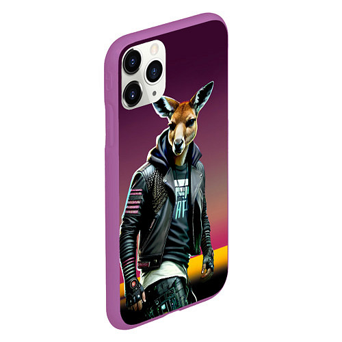 Чехол iPhone 11 Pro матовый Cool Kenga - ai art fantasy / 3D-Фиолетовый – фото 2