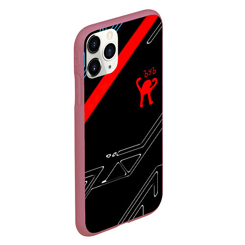 Чехол iPhone 11 Pro матовый Ъуъ Съука sport geometry / 3D-Малиновый – фото 2