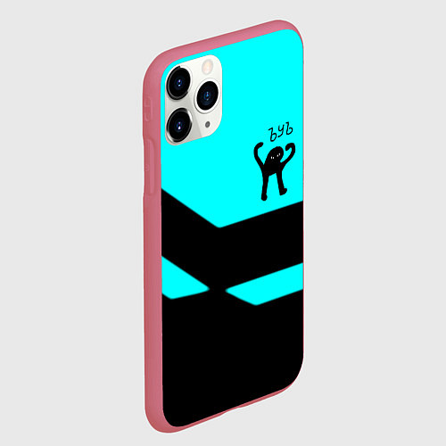 Чехол iPhone 11 Pro матовый Ъуъ съука геометрия / 3D-Малиновый – фото 2