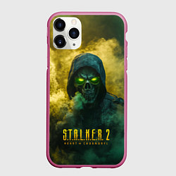 Чехол iPhone 11 Pro матовый Stalker 2 череп, цвет: 3D-малиновый
