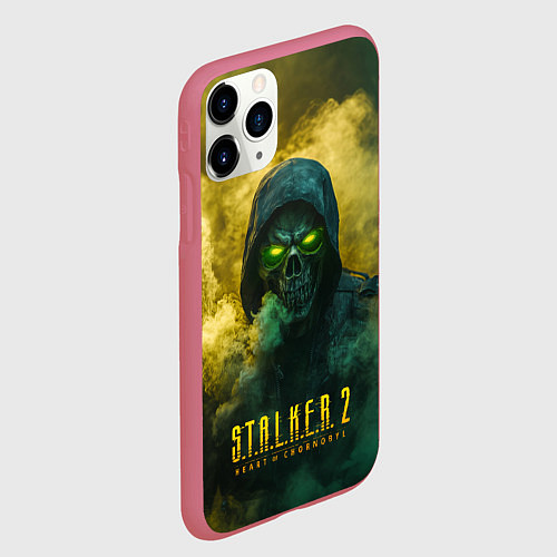Чехол iPhone 11 Pro матовый Stalker 2 череп / 3D-Малиновый – фото 2