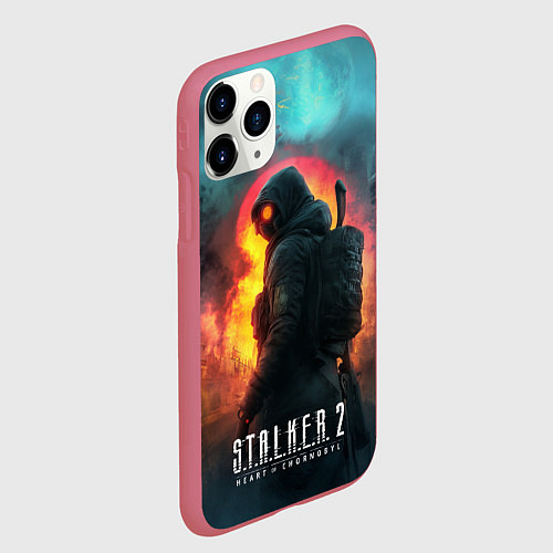 Чехол iPhone 11 Pro матовый Stalker 2 радиоактивный дым / 3D-Малиновый – фото 2