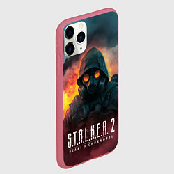 Чехол iPhone 11 Pro матовый Stalker 2 горящий завод, цвет: 3D-малиновый — фото 2