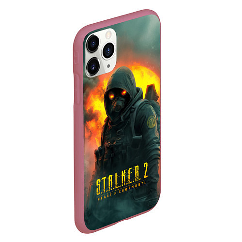 Чехол iPhone 11 Pro матовый Stalker 2 боец / 3D-Малиновый – фото 2