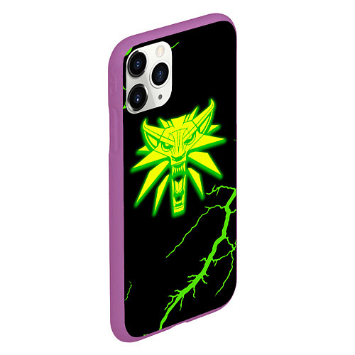 Чехол iPhone 11 Pro матовый The Witcher storm effect / 3D-Фиолетовый – фото 2