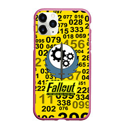 Чехол iPhone 11 Pro матовый Fallout pattern symbol, цвет: 3D-малиновый