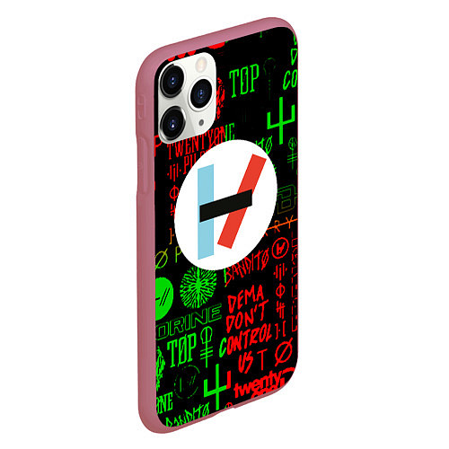 Чехол iPhone 11 Pro матовый Twenty one pilots music steel / 3D-Малиновый – фото 2