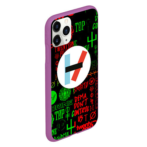 Чехол iPhone 11 Pro матовый Twenty one pilots music steel / 3D-Фиолетовый – фото 2