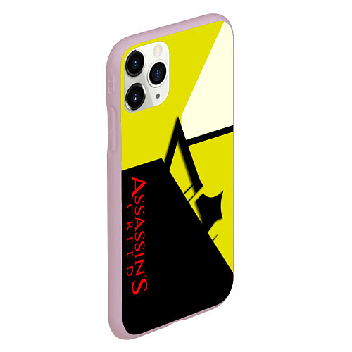 Чехол iPhone 11 Pro матовый Assassins Creed geometry logo / 3D-Розовый – фото 2