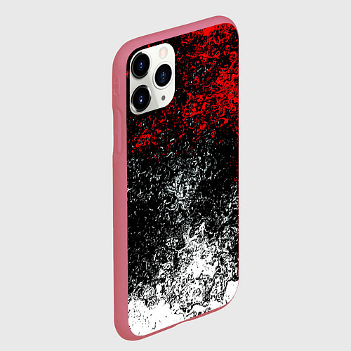 Чехол iPhone 11 Pro матовый Краски брызги / 3D-Малиновый – фото 2