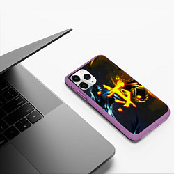 Чехол iPhone 11 Pro матовый Doom logo monster, цвет: 3D-фиолетовый — фото 2