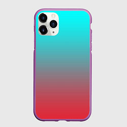 Чехол iPhone 11 Pro матовый Абстрактно неоновый градиент, цвет: 3D-фиолетовый